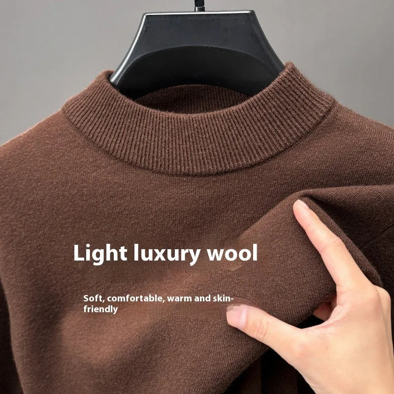 Men's fine knit half turtleneck sweater in regular fit with long sleeves