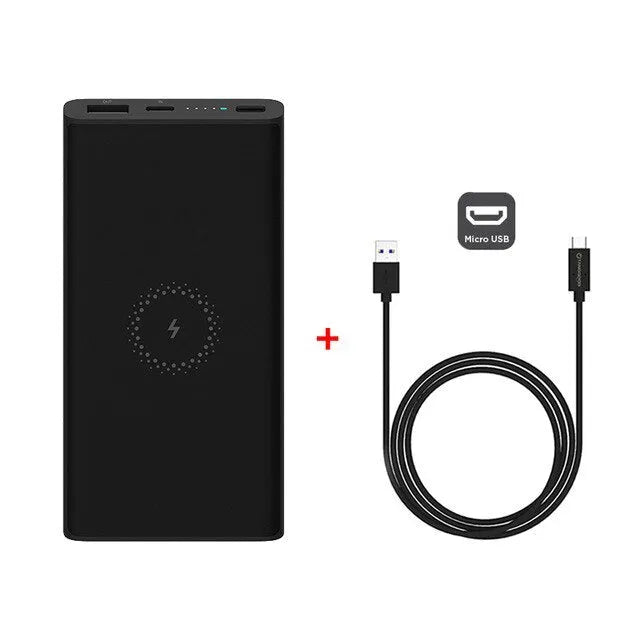 White and black large capacity 10000mAh power bank with USB Type-C port