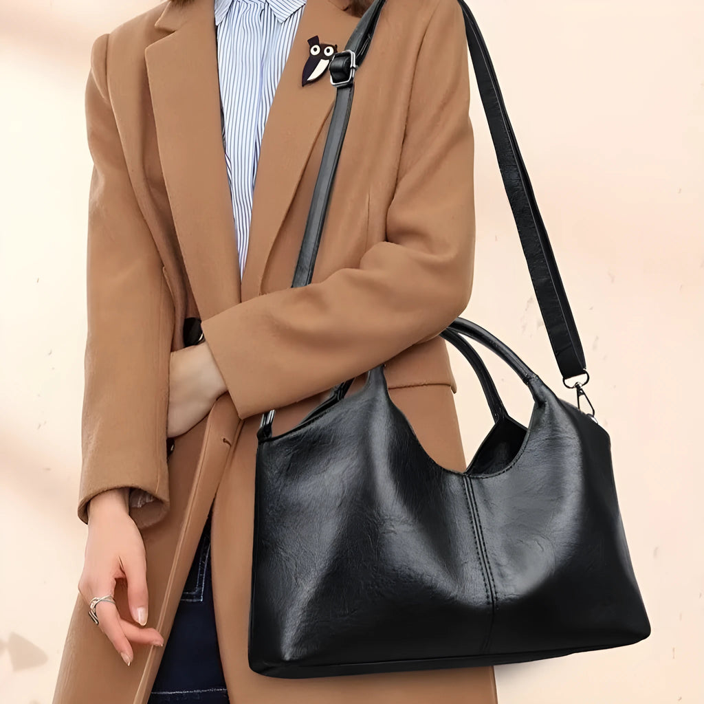 Women's soft genuine leather cross-body bag in seven colour options with large capacity