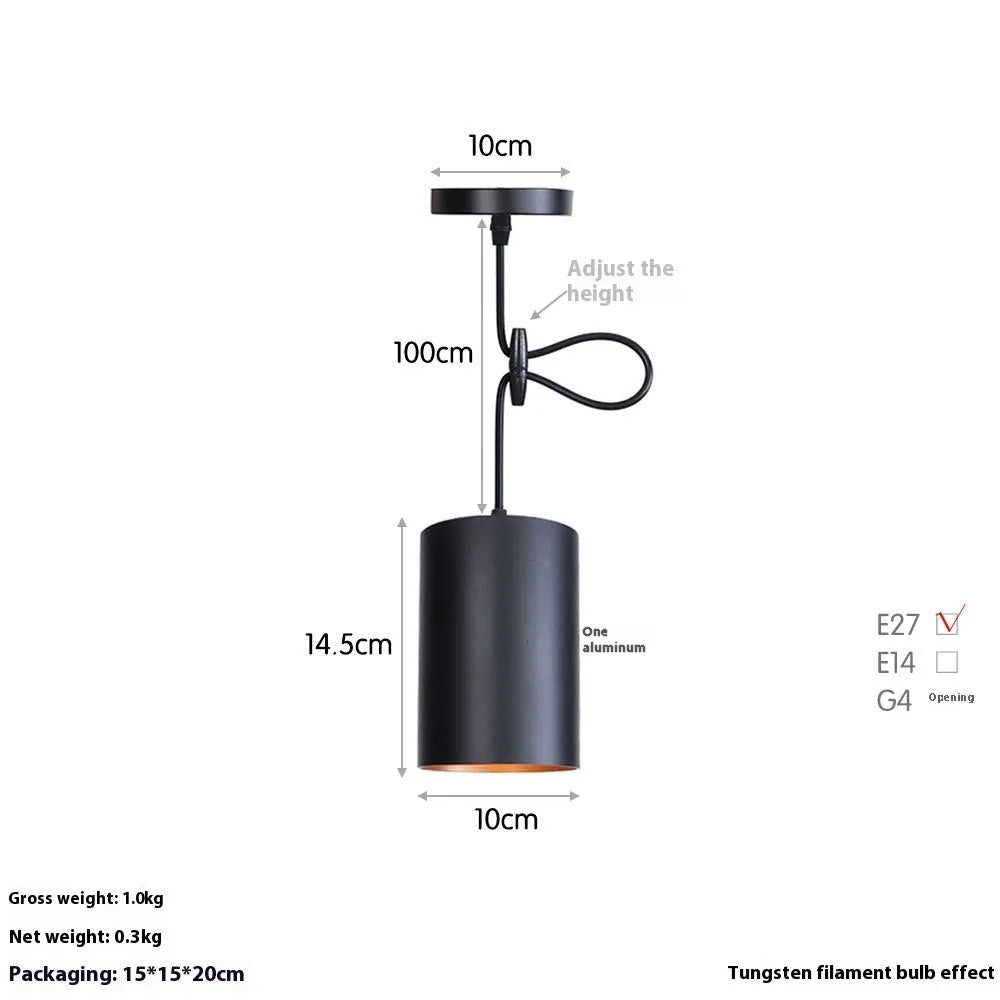 Iron retro industrial chandelier in D8053 matte black finish with choice of suspension length