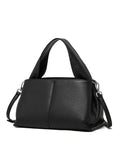 Retro texture cowhide messenger bag in horizontal square shape with double-joint shoulder straps