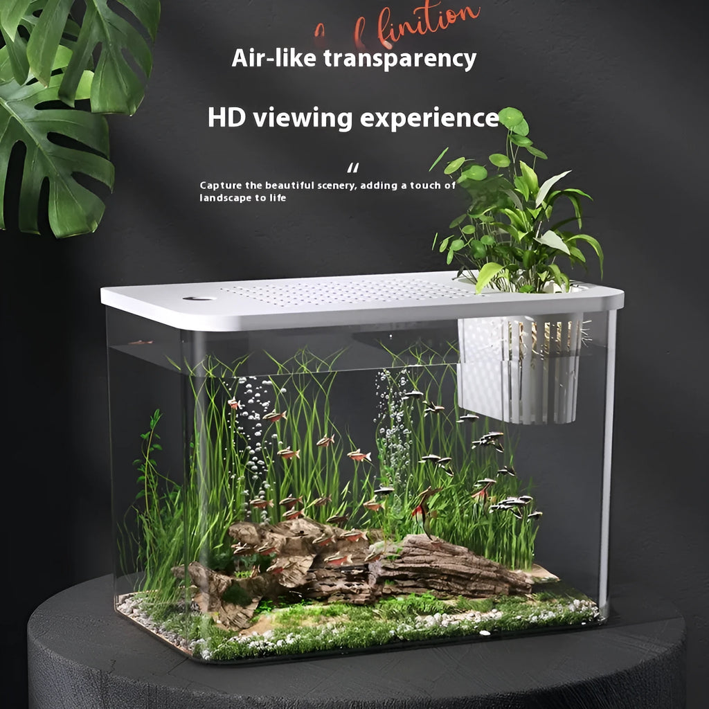 Mini ecological betta tank in black or white plastic with cover dimensions 32cm x 18.5cm x 23cm
