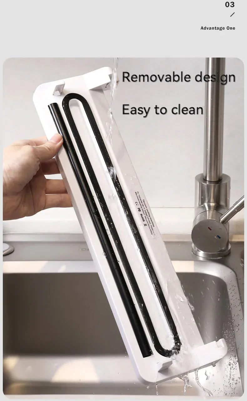 Compact white automatic vacuum sealer machine for household food preservation