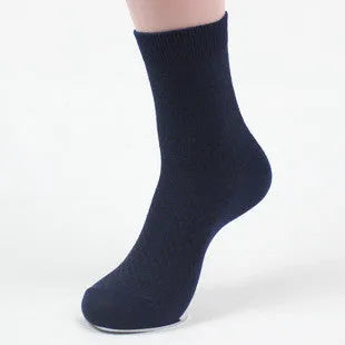 Men's bamboo fibre business socks with small square pattern in black, grey blue, iron grey, navy blue, and silver grey.