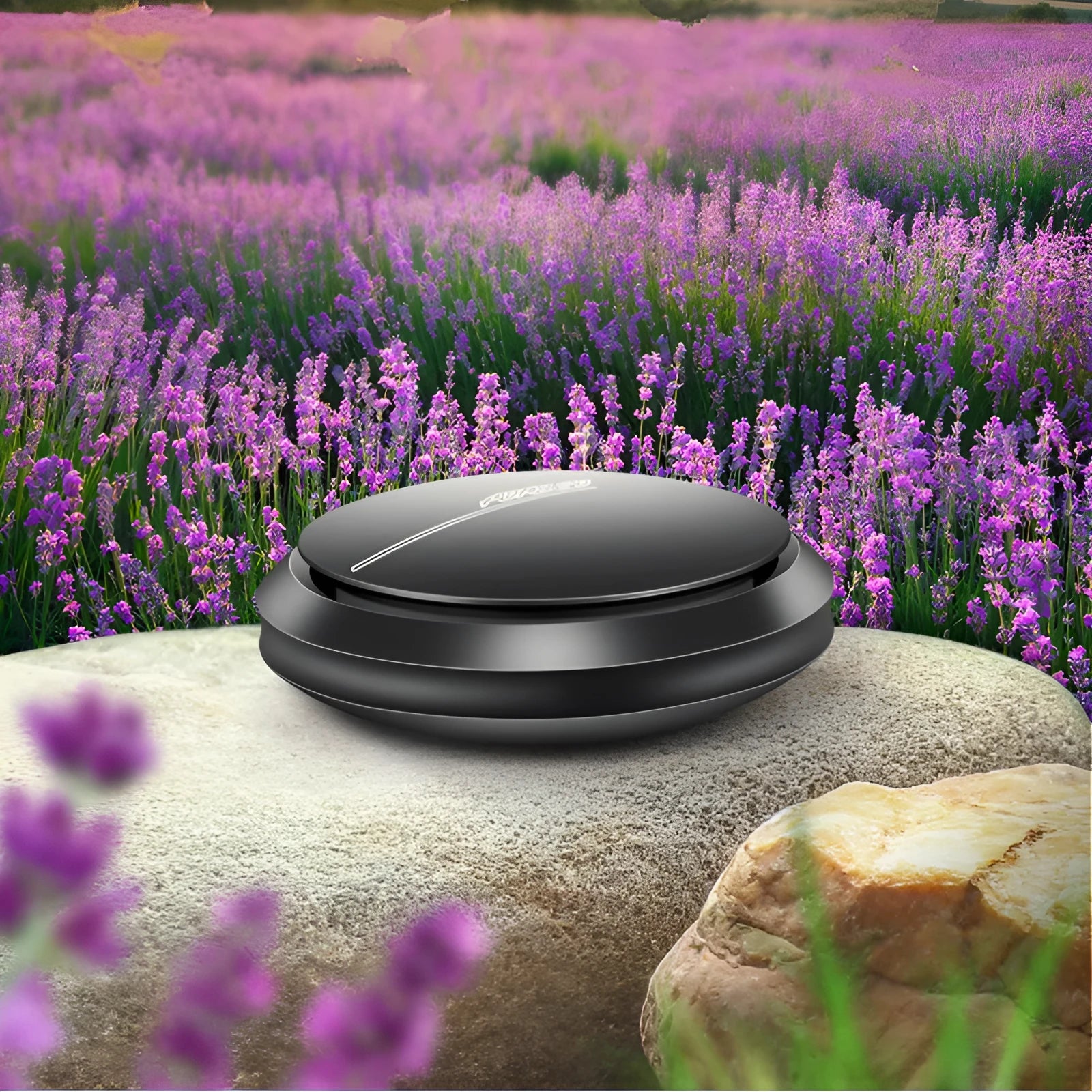 Car aromatherapy ornament aluminium alloy 59 mm black, adjustable concentration vent clip