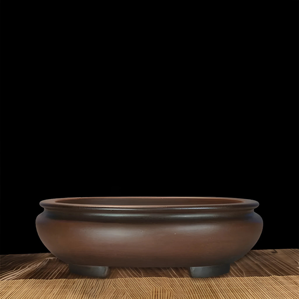Purple clay handmade classical style desktop flowerpot measuring 58x47x18cm