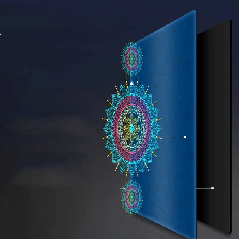 Non-slip yoga mat with TPE suede surface and geometric pattern, 183x80cm, 6mm thick