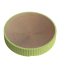 Green and white round cat scratching board with 55cm diameter and corrugated cardboard surface