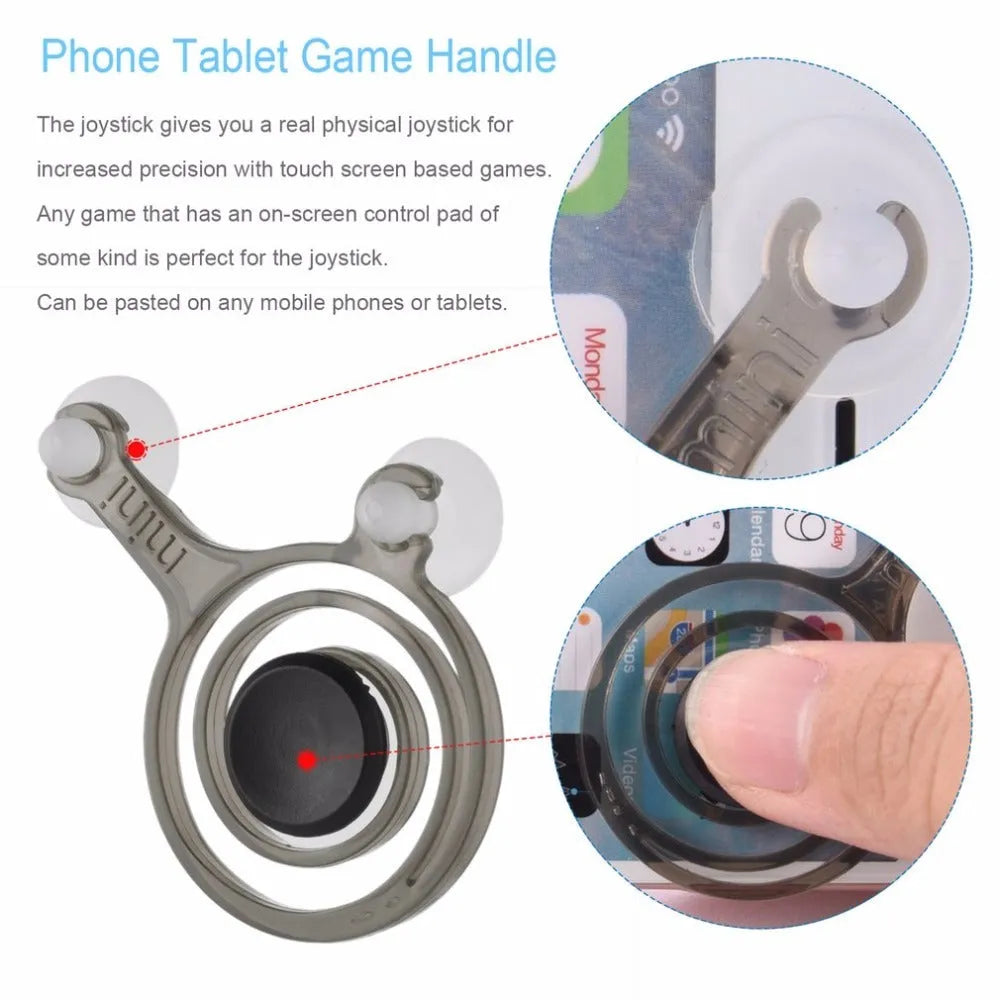 Universal mobile phone gaming joysticks in clear and black colour for touch screen devices