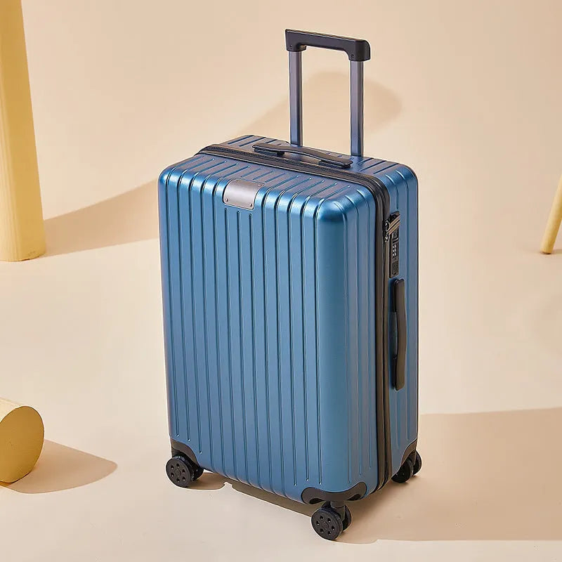 PC travel universal wheel suitcase in solid colour with dry wet separation feature