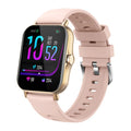 Smart watch with curved touch screen displaying heart rate monitoring interface in blue colour option