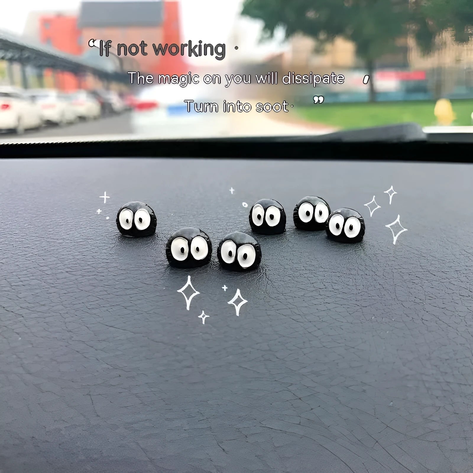 Small resin cartoon coal briquette decorations with traceless adhesive tape for interior decorating