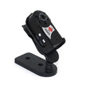 Black wireless network camera with lens, LCD screen, and Wifi for remote monitoring.