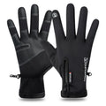 Unisex winter cycling gloves in black or grey with touchscreen, non-slip, waterproof and windproof functions, sizes M to XXL