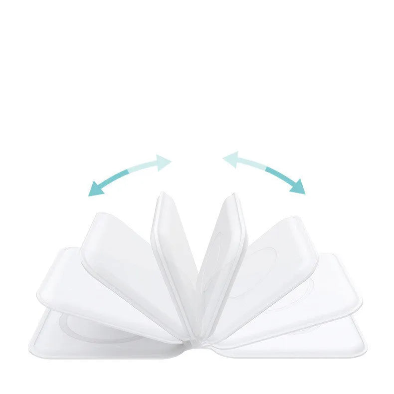 White foldable magnetic wireless charging dock showing dual charging pads and Type-C port