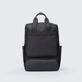 Oxford cloth computer backpack in black with multiple storage compartments