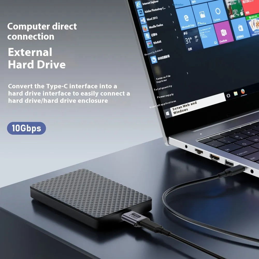 USB AM to Micro-B adapter with 5-pin male connector for old mobile hard drives and phones