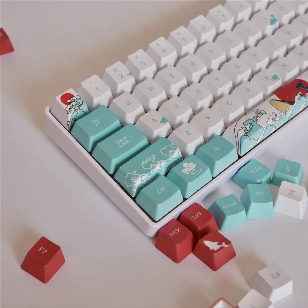 Coral Sea PBT five-sided sublimation mechanical keycap set for Xiao Yan keyboard with custom colour option