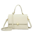 PU crossbody handbag in beige with sewing line detail and single shoulder strap