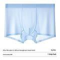 Men's seamless Ice Silk boxer briefs in black, showing ultra-thin, breathable fabric construction.
