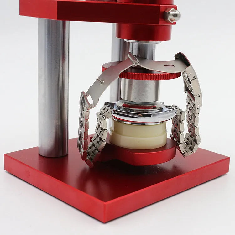 Watch repair spiral cap presser with capsulator device and 20 plastic moulds for case back removal