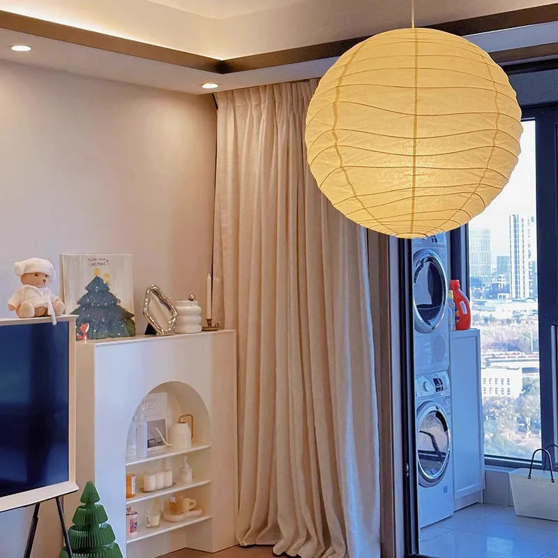 Japanese-style rice paper chandelier ceiling light in 30cm and 45cm diameters
