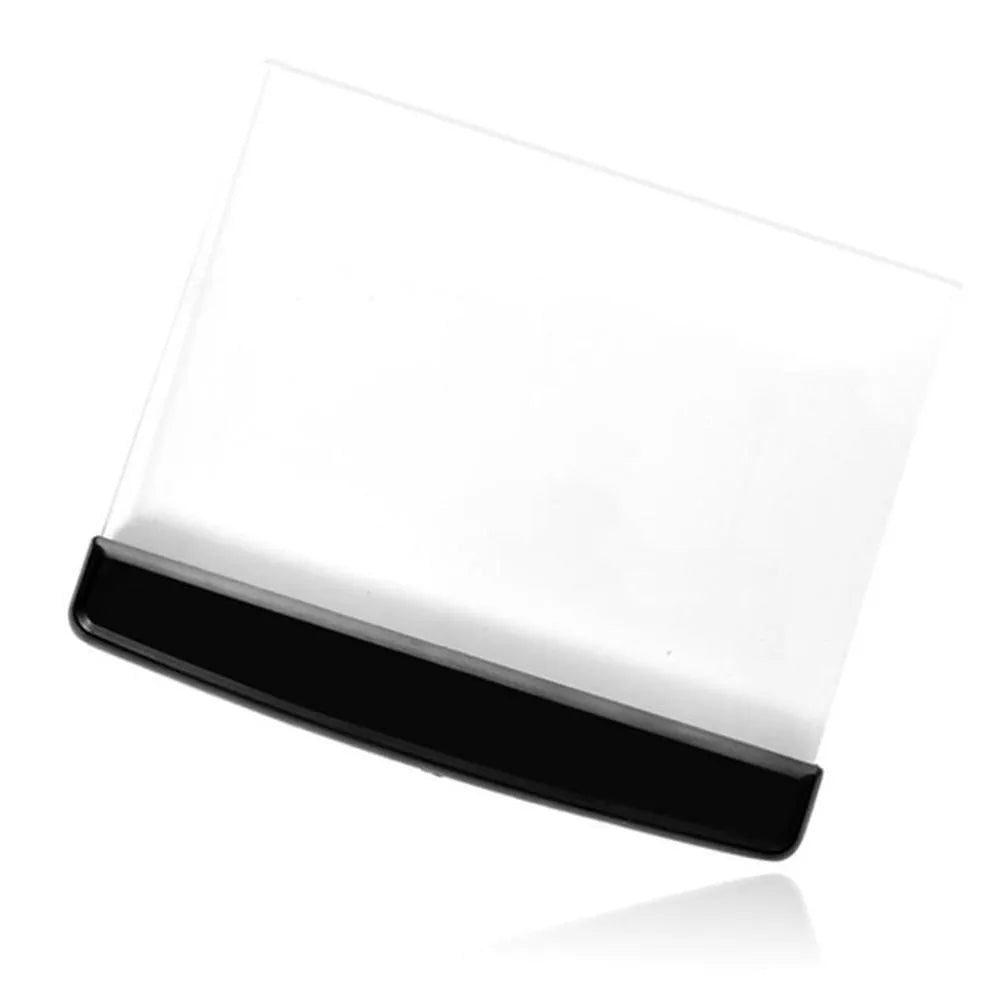 White flat-panel night vision reading lamp on a table, 14.8cm x 17.6cm x 1.5cm