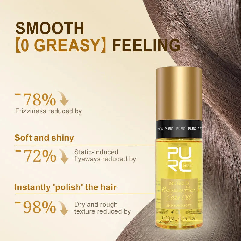 Yellow 50ml curly hair repair essential oil bottle for split end treatment and scalp care