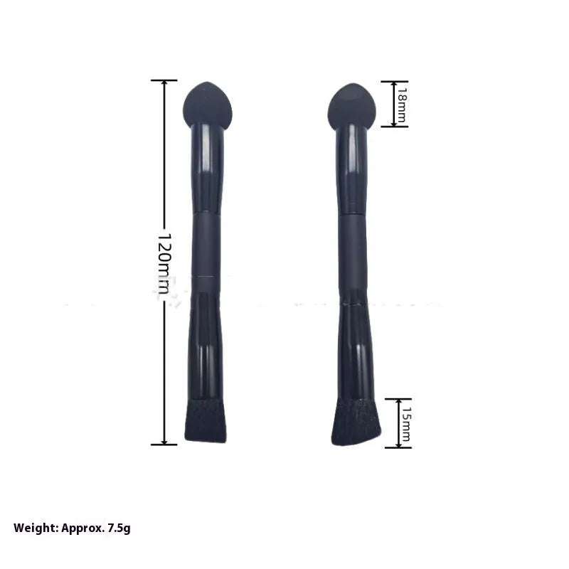 Black sponge stick concealer brush with wooden handle for makeup application