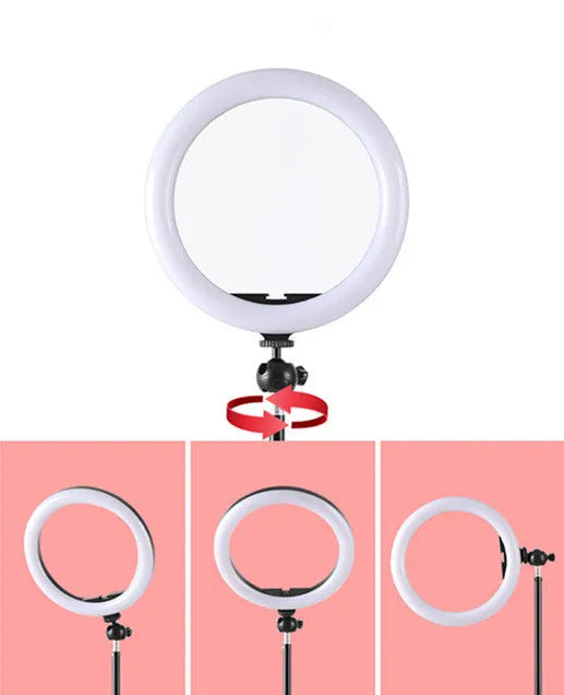 10-inch ring selfie beautifying light with 19cm metal bracket stand for smartphone photography