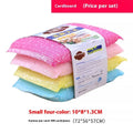 Pinstripe fabric dishwashing spong mop with plastic handle in macaron mixed colours