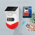 Solar powered wireless PIR motion sensor alarm for outdoor security with remote control