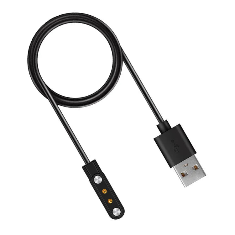 Black magnetic USB smart watch charger, 8cm x 4cm x 1cm, with 100cm or 60cm cable