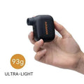 Black AS100 mini electric bicycle pump with USB charging cable and waterproof bag