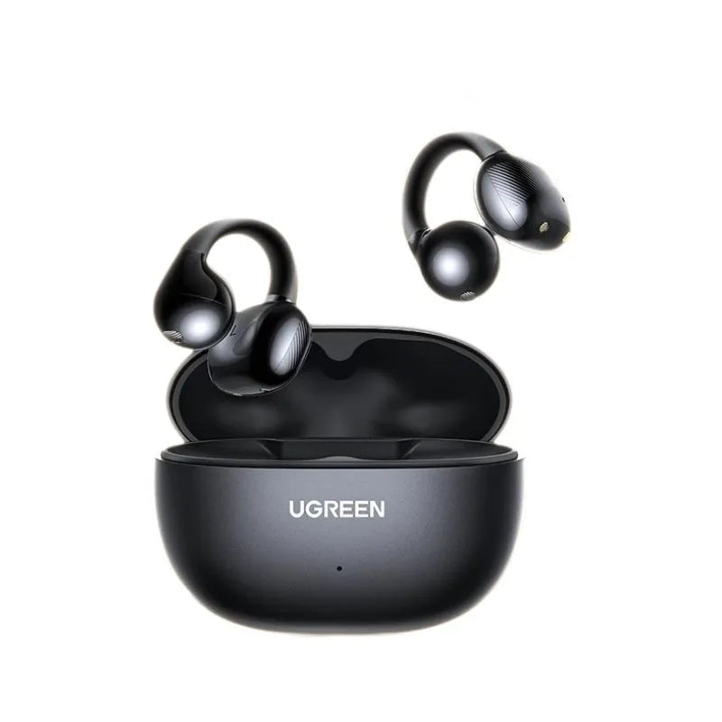 HiTune S3 clip-on wireless bone conduction sports earphones in black with rubber construction and Bluetooth 5.4