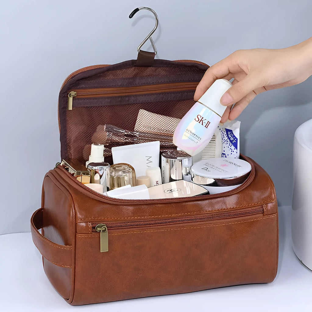 Portable large capacity waterproof cosmetic makeup bag in European retro style