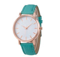 Children's round dial quartz watch with world time and pointer display on imitation leather strap