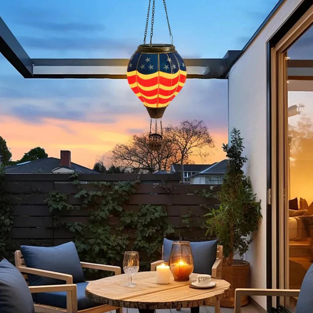 Solar hanging lantern, metal European style, 14x14x48cm, outdoor decorative light