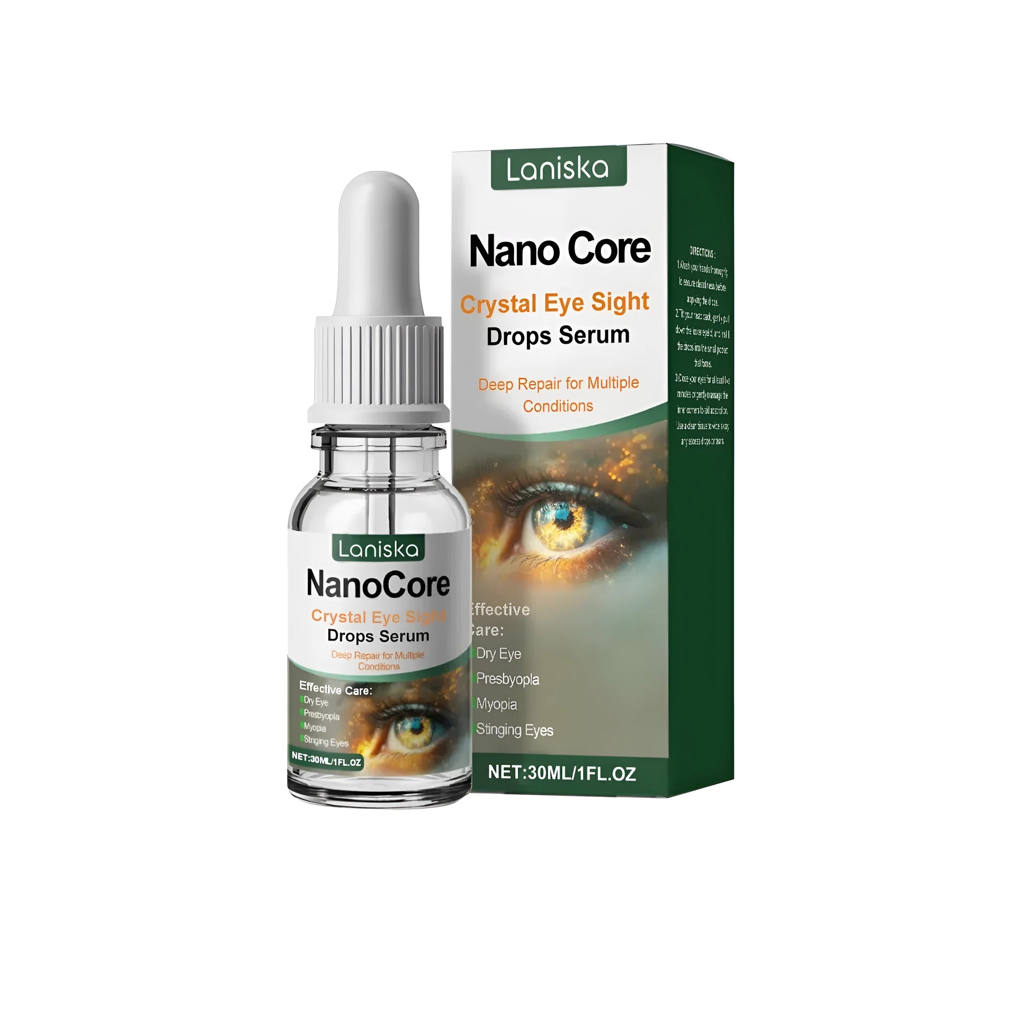 Crystal Eye Sight Drops Serum 30ml bottle with mint leaf ingredient for eye moisturising