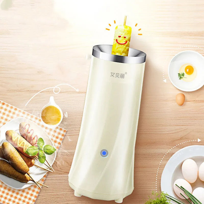 Beige white multifunctional mini breakfast machine with compact design for automatic breakfast preparation