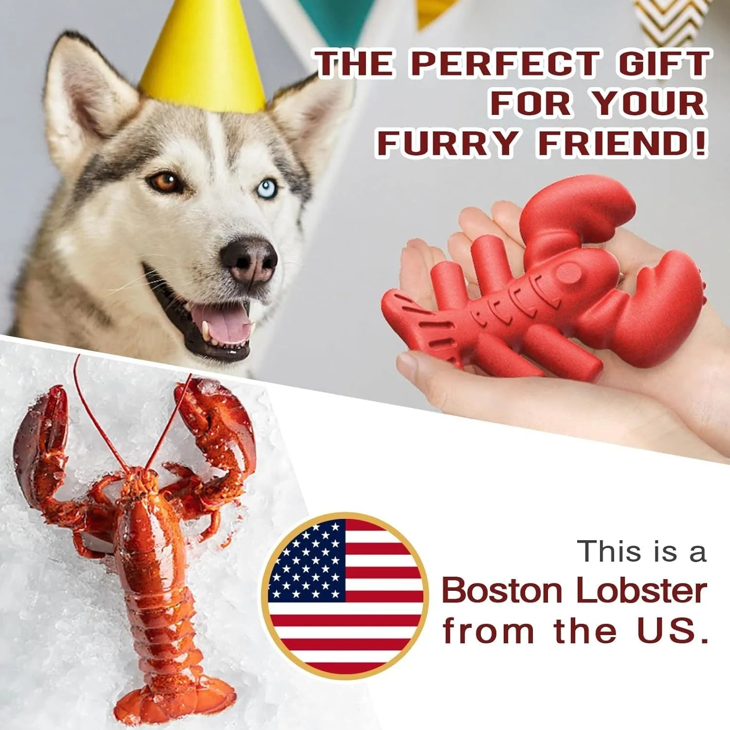Red dog chew toy for aggressive chewers measuring 170mm long for large breed dogs