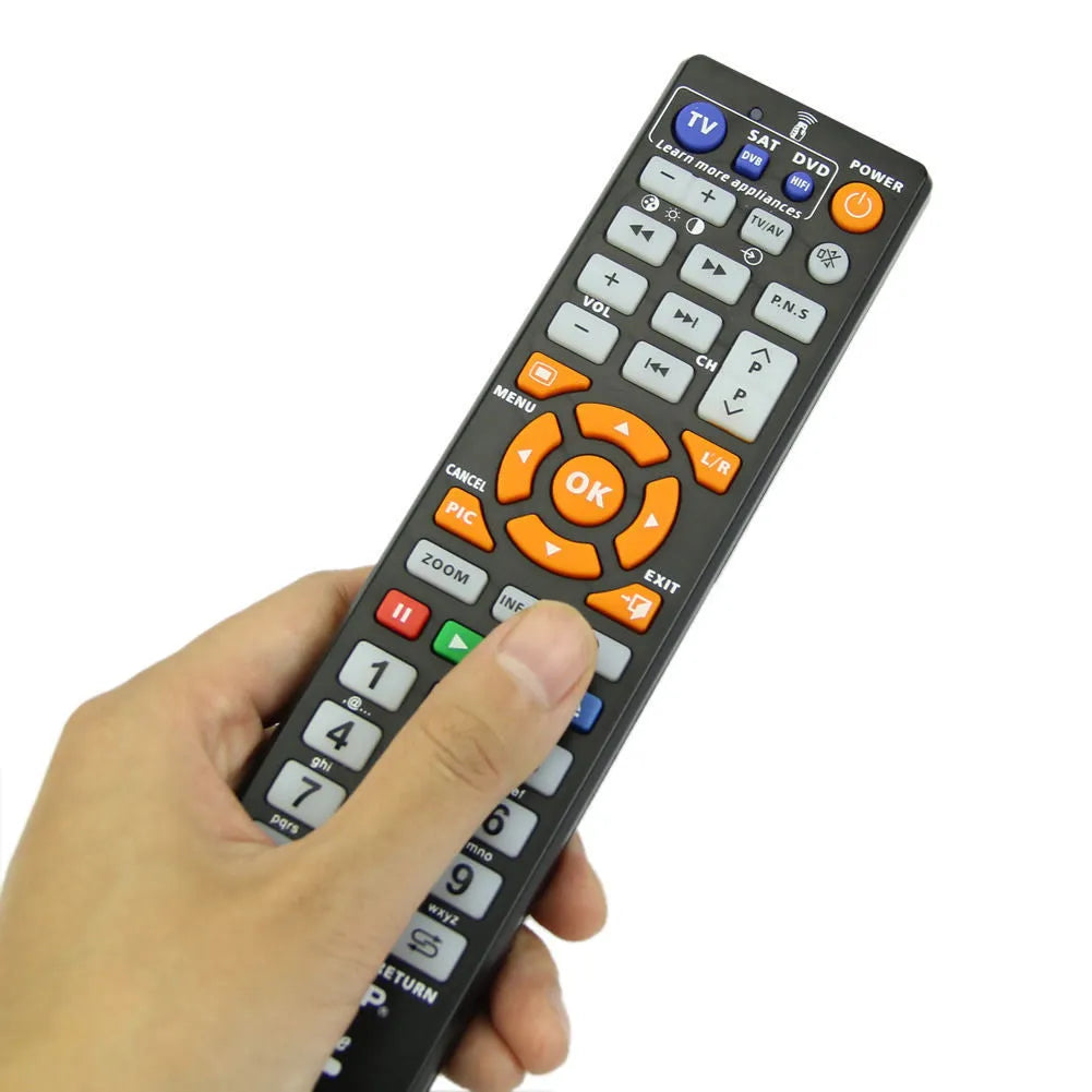 L336 black learning remote control with full key programming and 8 metre range