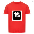 Red linen short sleeve T-shirt with Japanese retro horizontal stripes