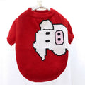 Wool autumn winter dog sweater with button design in small flower cardigan colour for small pet