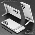Ultra-thin Samsung S23 phone case with four-gear adjustable bracket in dark night green PC