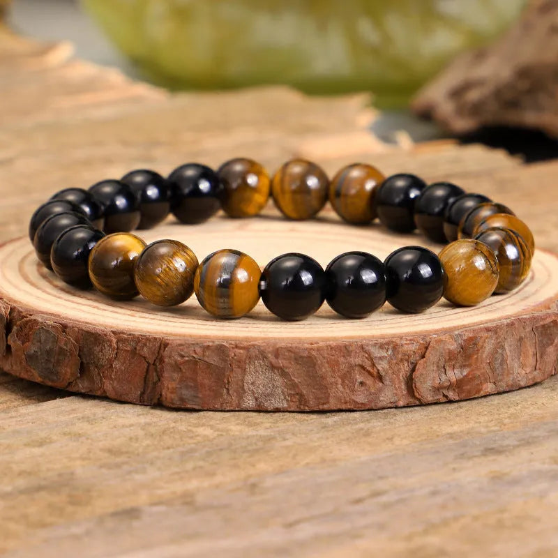 Tiger eye stone tassel necklace bracelet with adjustable 81cm circumference and drop shape pendant
