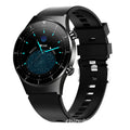 Black smart watch with 1.28 inch screen and TPU sports bracelet for health monitoring.