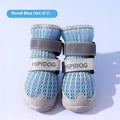 Cartoon style dog shoes in Bondi blue colour made from breathable PU material for summer paw protection