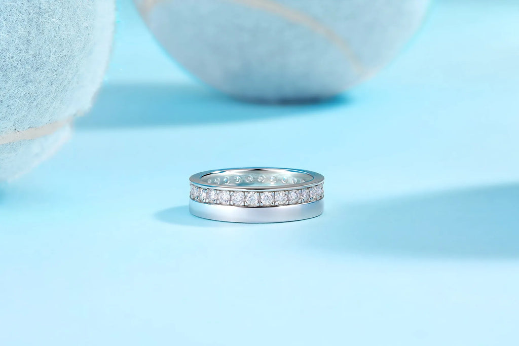 Star River moissanite wedding ring set S925 silver gold-plated with GRA certificate