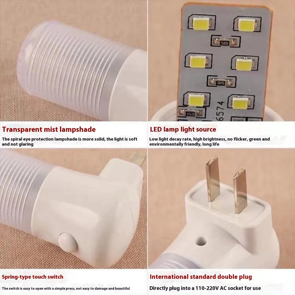Minimalist cube-shaped plug-in night light with US plug and dual colour temperature settings